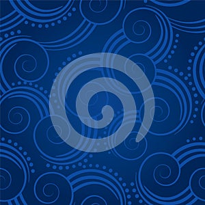 Seamless blue swirls background