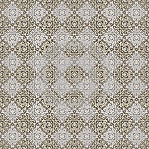 Seamless Blue, Tan, & Grey Damask Wallpaper Pattern