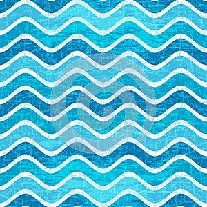 Seamless blue wave striped pattern