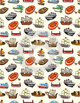 Seamless boat pattern