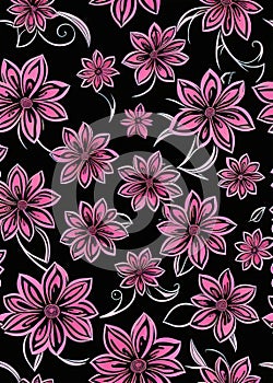 Seamless border color flower, Ai generated