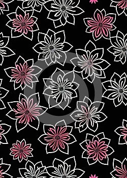 Seamless border color flower, Ai generated