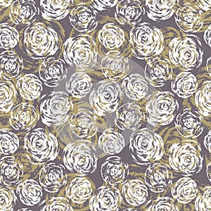 Seamless botanical pattern with decorative roses