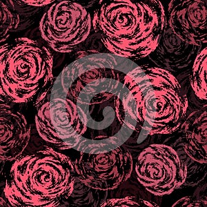 Seamless botanical pattern with roses