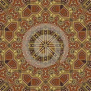 Seamless boulle marquetry Arabesque pattern 002
