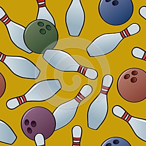 Seamless Bowling Ball and Pins