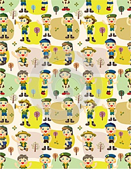 Seamless boy/girl scout pattern