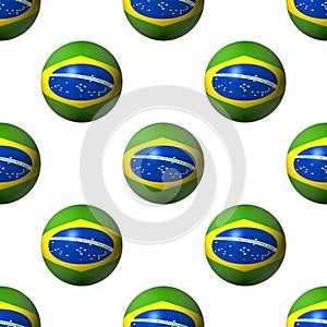 Seamless Brazilian flag spheres