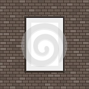 Seamless brick wall with frame.