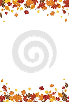 Seamless Bright Fall Autumn Leaves Vertical Border 1