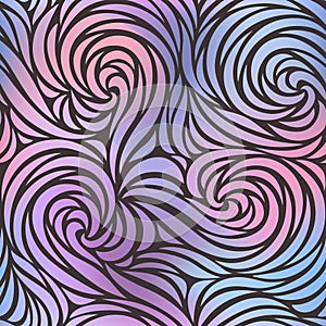 Seamless bright pattern background with abstract shapes and colors.Black, blue, pink, red colors