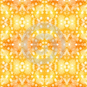 Seamless Bright Yellow Texture with Floral Motifs