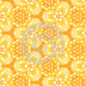 Seamless Bright Yellow Texture with Floral Motifs