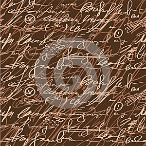 Seamless brown elegance hand write pattern photo