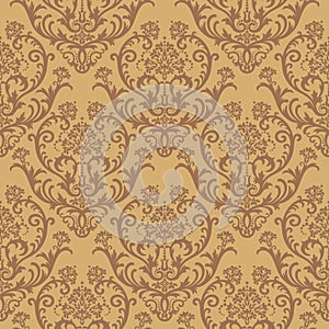 Seamless brown floral wallpaper