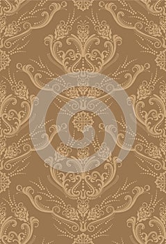 Seamless brown floral wallpaper