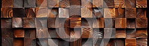 Seamless Brown Wooden Acoustic Panel Wall Texture on Wood Background