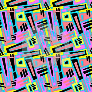 Seamless brushpen textile doodle pattern grunge texture.