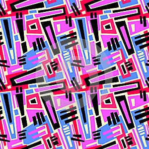 Seamless brushpen textile doodle pattern grunge texture.