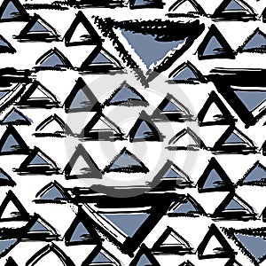 Seamless brushpen textile doodle pattern grunge texture