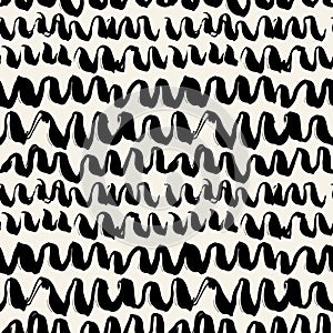 Seamless brushpen textile doodle pattern grunge texture