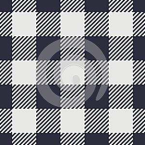 Seamless buffalo check pattern in black and white. Vector lumberjack plaid background