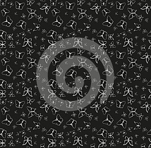 Seamless butterfly pattern vector illustration