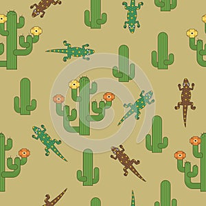 Seamless cactus pattern