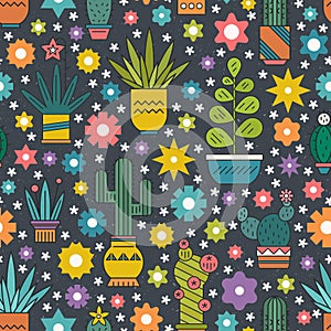 Seamless Cactus Pattern