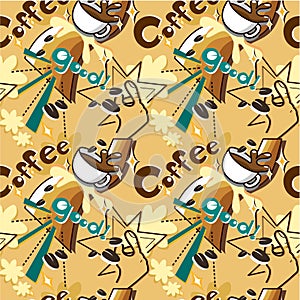 Seamless cafe pattern