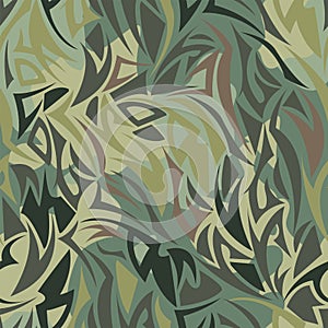 Seamless camouflage pattern. Khaki texture, vector illustration