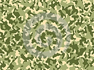 Seamless camouflage pattern. Military camouflage texture. Green, brown. forest soldier camo . Vector fabric textile print designs.