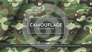 Seamless Camouflage Pattern. War Illustration. Traditional Military Texture. Army Modern Background