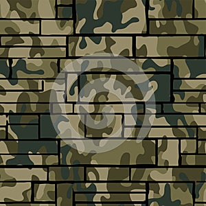 Seamless camouflage wall texture skin pattern vector for military textile. Usable for Jacket Pants Shirt and Shorts. Army camo mas