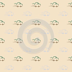 Seamless car pattern background, Vector car icon, Seamless backgrounds and wallpapers for fabric, packaging, Decorative print,