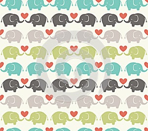 Seamless cartoon elephant pattern