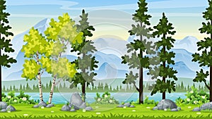 Seamless Cartoon Nature Background