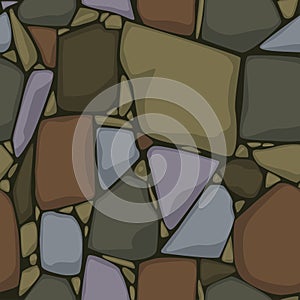 Seamless stone texture. Vector colored stones background.