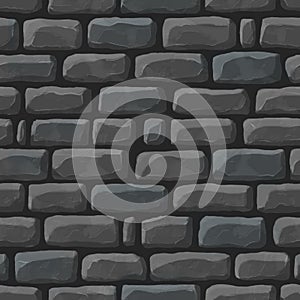 Seamless cartoon texture of dark cobblestone photo