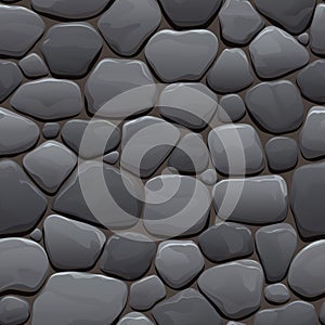 Seamless cartoon texture of an old cobblestone roadway