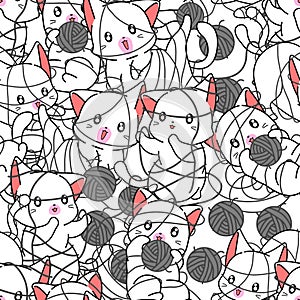 Seamless cats are naughty pattern.