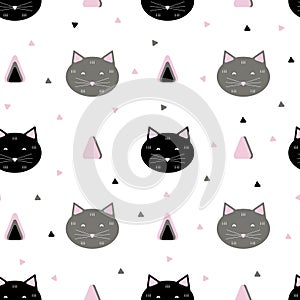 Seamless cats pattern