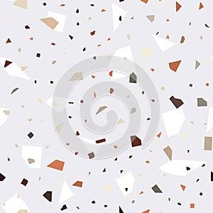 Seamless ceramic tile floor pattern. Terrazzo style tile background. Vector pattern.