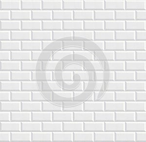 Seamless ceramic tiles, white wall background photo