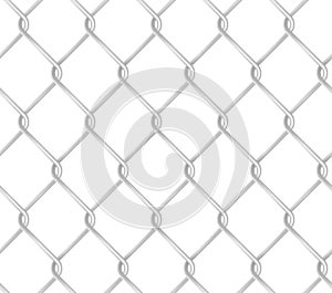 Seamless chain link fence pattern. Realistic metal wire fence vector texture.