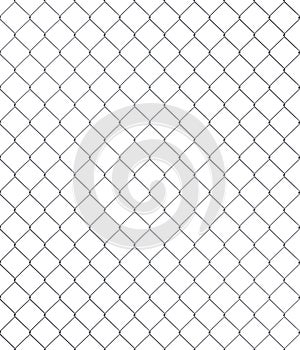 Seamless chain- link fence on white background