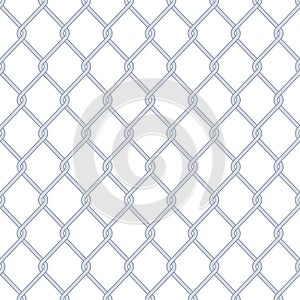 Seamless chain link fence. Wired mesh steel fence pattern. Template design for prison barrier, industrial safety zone