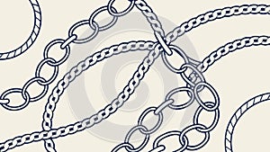 Seamless chain pattern, strength, connection, industrial design element, vector design Generative AI