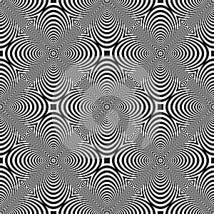 Seamless checked op art pattern. Lines texture