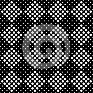 Seamless checkered chess monochrome pattern. White squares consisting of circles on black background. Vector